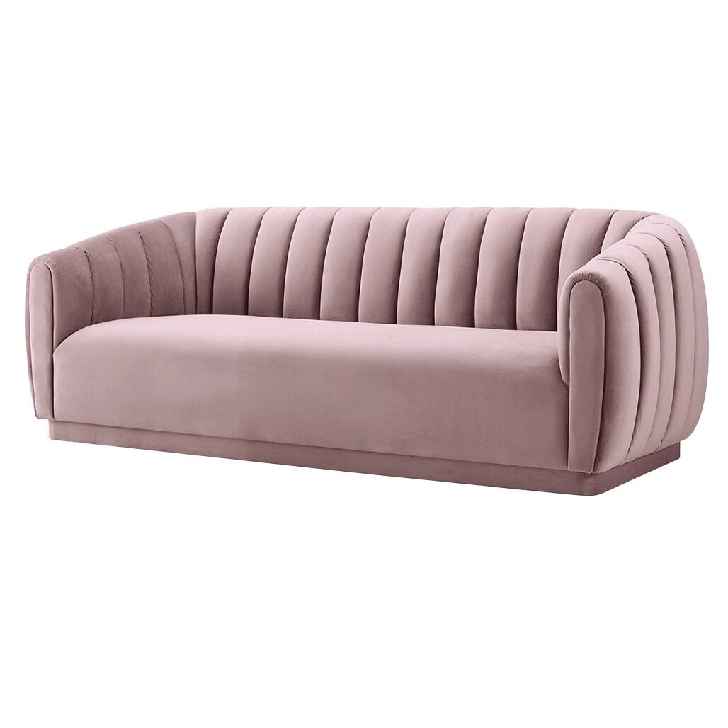 Arno blush Velvet Sofa